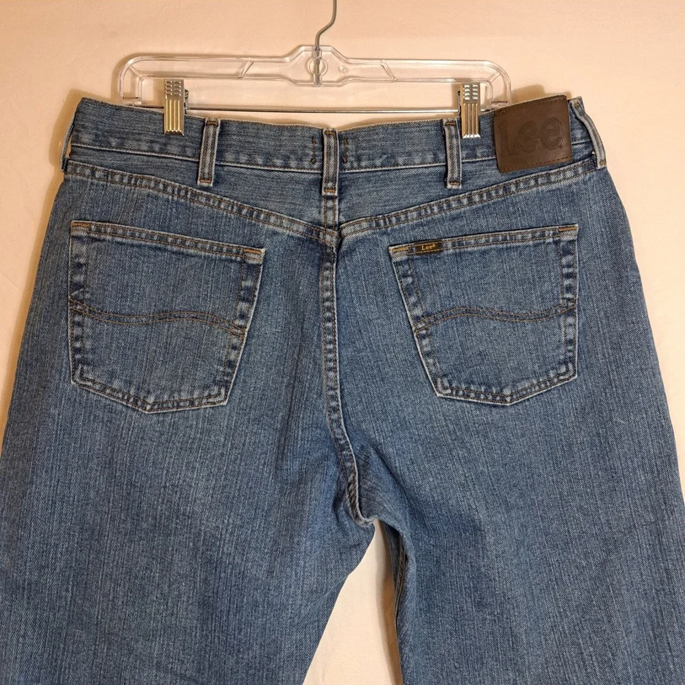 Lee Jeans Mens 38x29 Blue Relaxed Fit Straight Leg Denim Classic 90s Style‎
